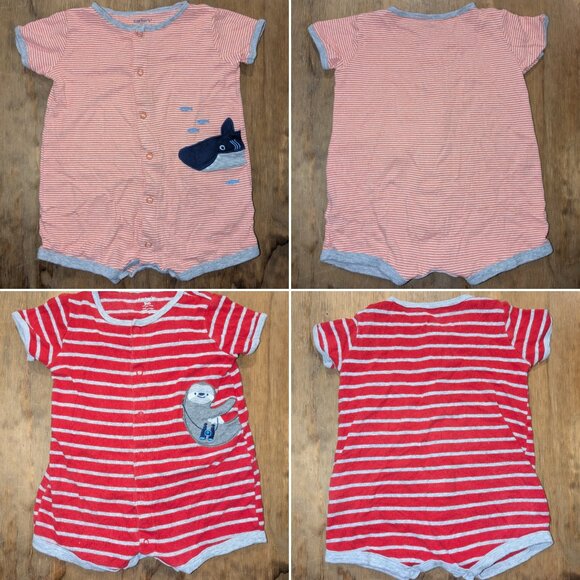 SET OF 2 Carter's baby boy rompers, 6-9 months - Picture 1 of 6